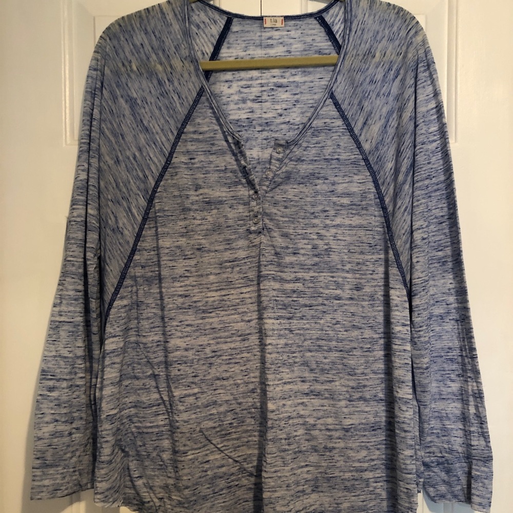 Anthropologie Blue Marled Long Sleeve Tunic